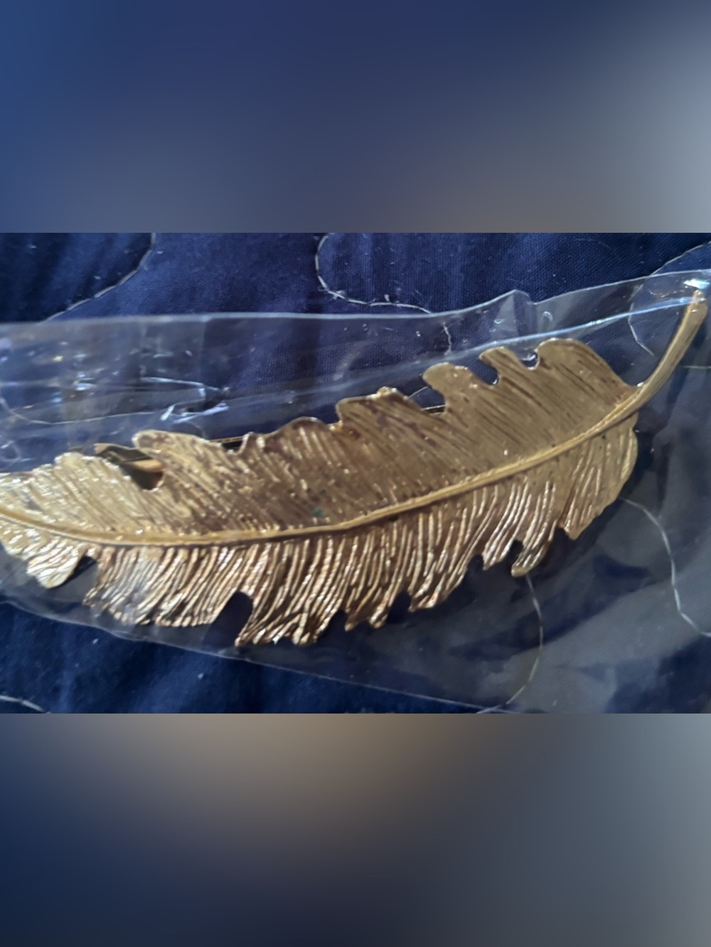 Gold Feather Hair Clip - Women Accessories